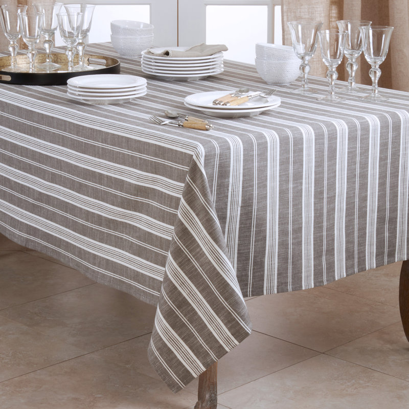 Nappe 100% coton Capel, Gris, 120 po x 65 po
