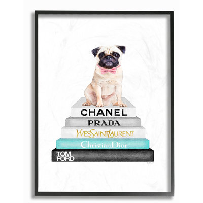 «Bookstack with Pug», reproduction