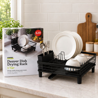 DENVER DISH DRYING RACK 1 TIER BLACK