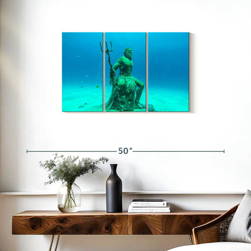Kelan Sunken Poseidon Statue, 20" H x 33" W