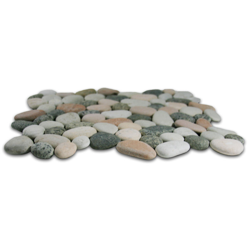 Sumatra Sea Mixed Island Natural Stone Mosaic Tile 12" x 12" Mesh Backed Random - CNKT1161