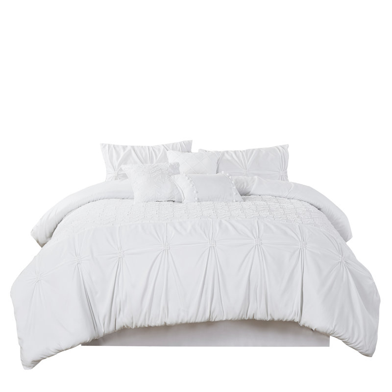  Ensemble d'édredon 7 pièces en microfibre blanche, Édredon grand + 7 articles supplémentaires, Canarium