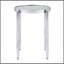 Table d'appoint ronde en chrome brillant avec pattes extérieures effilées