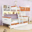 Lit superposé simple au-dessus de 2 tiroirs en bois 2 tiroirs avec garde-robe, tablettes et éclairage DEL