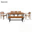 Ensemble de salle à manger 7 pièces avec banc long et 5 chaises