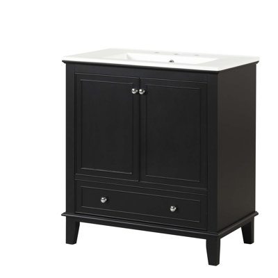 30" Bathroom Vanity With Sink Combo, Multi-Functional Bathroom Cabinet With Doors And Drawer