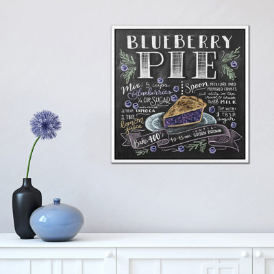 Blueberry Pie Recipe - Print on Canvas