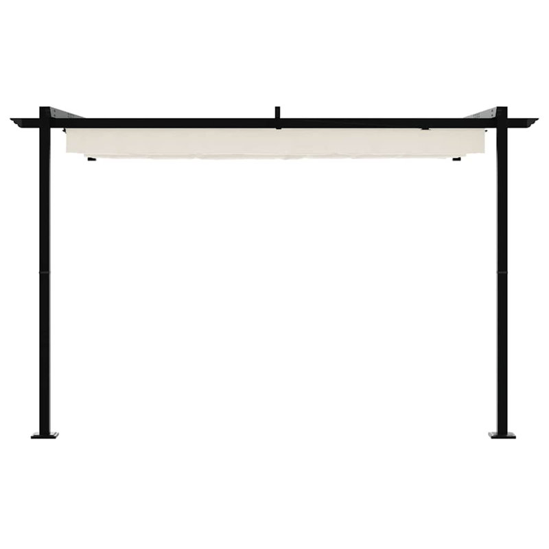  Wall Mounted Gazebo Anthracite Steel, Cream, 300" H x 300" W x 300" D