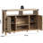 Farmhouse 59 inches Sideboard Buffet Cabinets with Wine Rack  Modern Coffee Bar Cabinet for Home Liquor  Kitchen Storage Cupboard with Door  Sideboard for Dining Room/Living Room/Restaurant -Wood-123518727