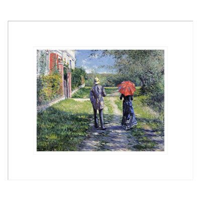 «The Path Uphill» par Gustave Caillebotte - Estampe numérique encadrée