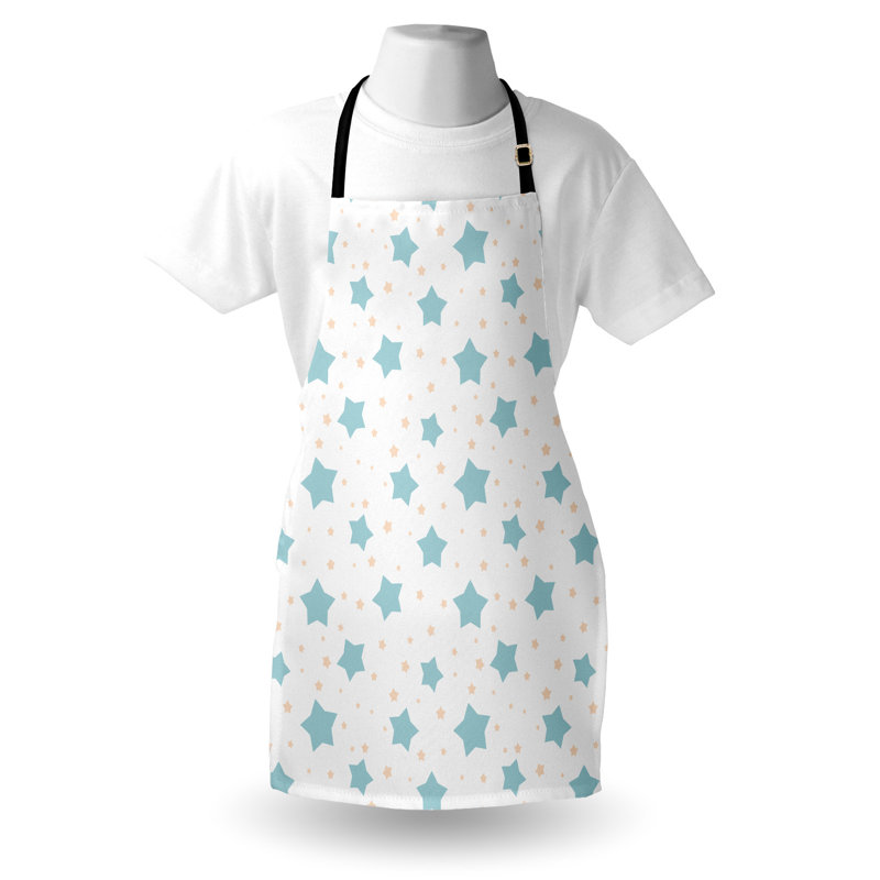 Dakota Fields Neutral Colour Apron Unisex Soft Coloured Stars Adult Size Cadet Blue and Pale Peach