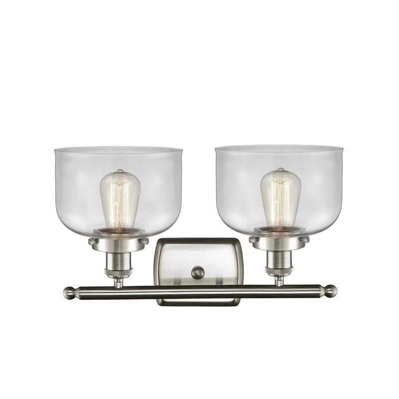 Éclairage pour meuble-lavabo de 8 po à 2 lumières Ballston Urban Bell, Noir mat, Incandescente , Clair