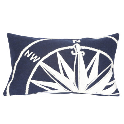 Embroidered Indoor/Outdoor Throw Pillow