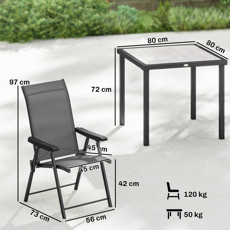 Steel Patio Dining Set Table,