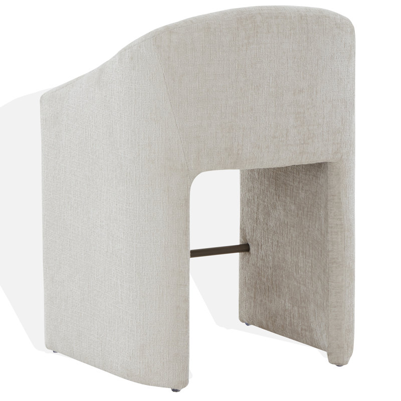 Kagan Chenille Counter Stool, Cream, Counter Stool (26.8" Seat Height)