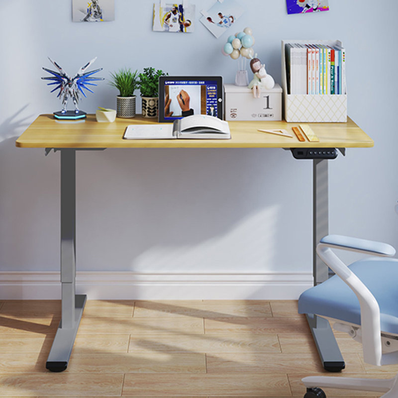 Bureau debout électrique à hauteur ajustable, Brun / gris, H 35,43 po x l 47,24 po x P 23,62 po