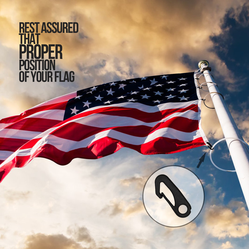 Flagpole Snap Hook Clips Flag Pole Attachment Accessory (set Of 4)