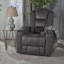 Fauteuils inclinables inclinables de 33 po de largeur avec rangement pour accoudoirs, USB, porte-gobelets | Contemporain | Microfibre gris ardoise