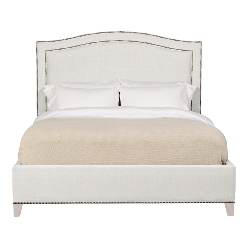 Caroline/Casey Queen Upholstered Low Profile Panel Bed, Nadia Parchment, Dove Gray, Yes