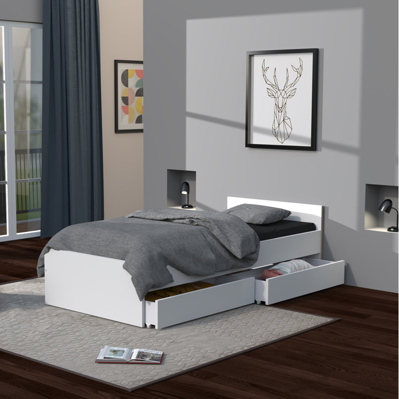 Giacobba Storage Bed, White, Single (3')