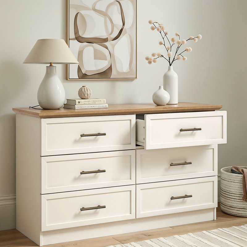 Cleverton 6 Drawer Chest, Ivory