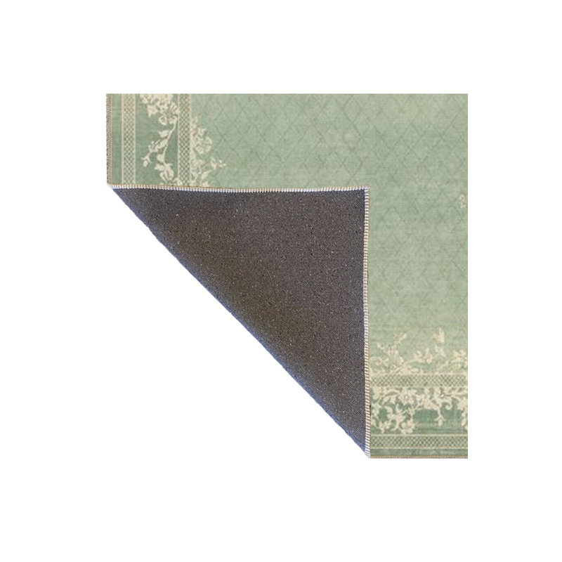 Tapis vert à motif géométrique tissé, Sous-tapis rectangulaire 2 pi 6 po x 4 pi 11 po