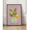 Reproduction d'art botanique citron - Illustration d'agrumes frais sur fond rose