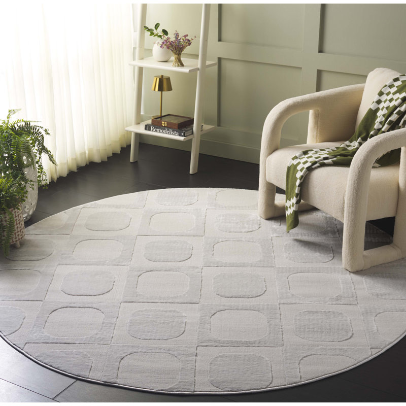 Izazul 100 Performance Geometric Rug, Round 6'3"