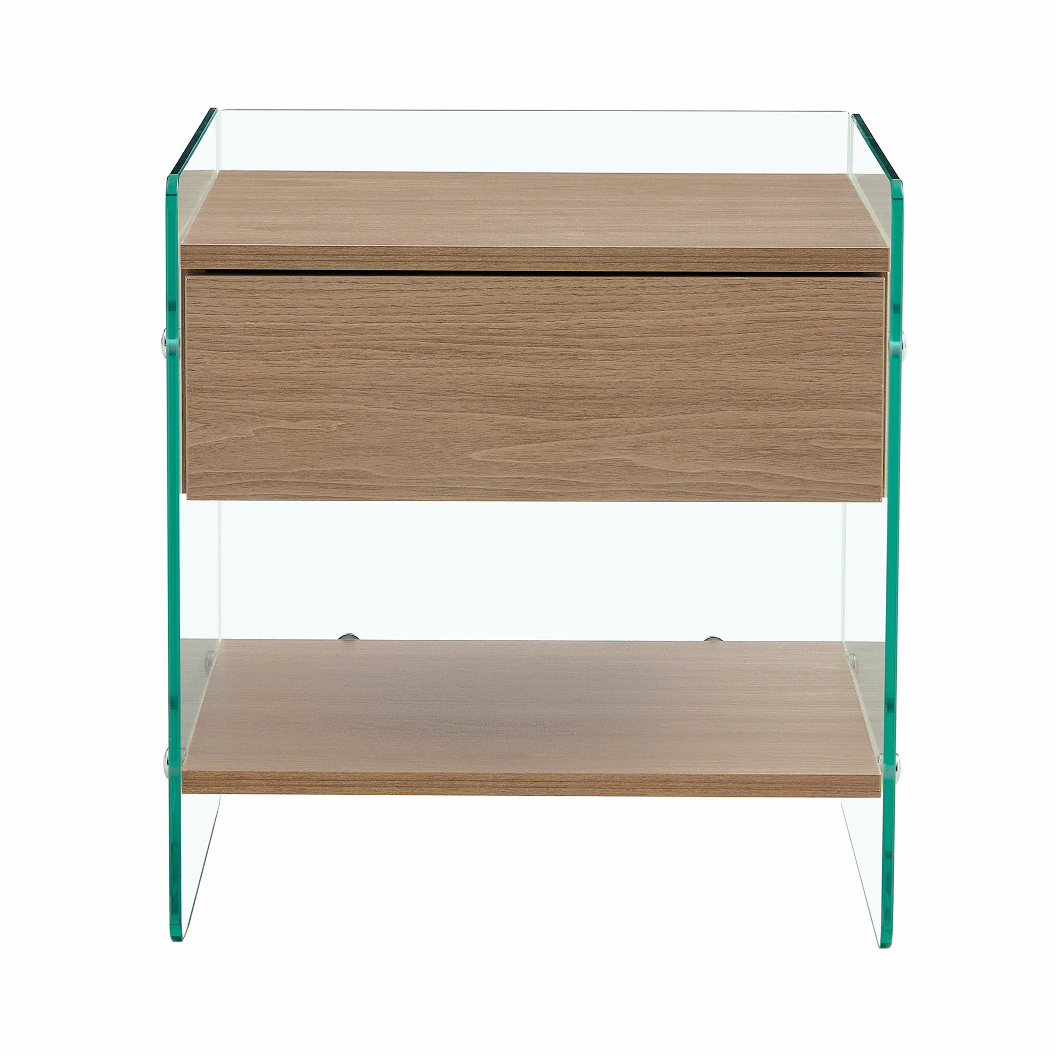 Mini Bedside Table - Sleek Tempered Glass Top