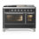 Cuisinière à double combustible de 48 pouces avec 5 brûleurs scellés, plaque chauffante et plateau français en graphite mat Majestic III Series (propane liquide, garniture chromée)
