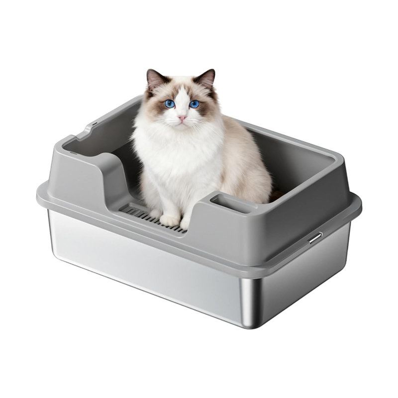 Stainless Steel Litter Box, 60*40*22CM, Gray