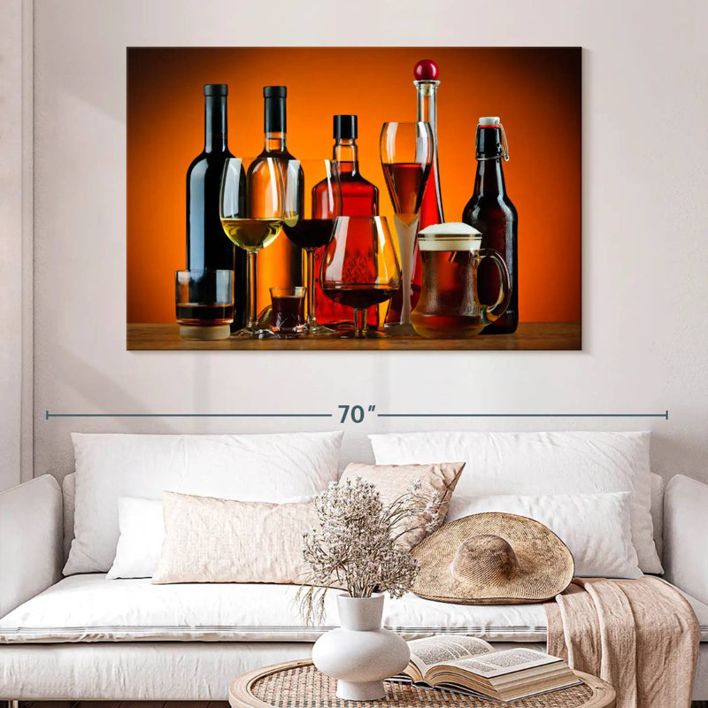 Yarlin Glasses Of Alcohol, 34" H x 51" W