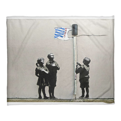 Banksy Sewn Throw Blanket