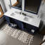 Bleu marine 84 po Meuble-lavabo double X 22 avec comptoir en quartz blanc et robinet - construction, teinture grattée, 14 tiroirs 2 armoires de rangement avec fermeture en douceur abondante-807200815