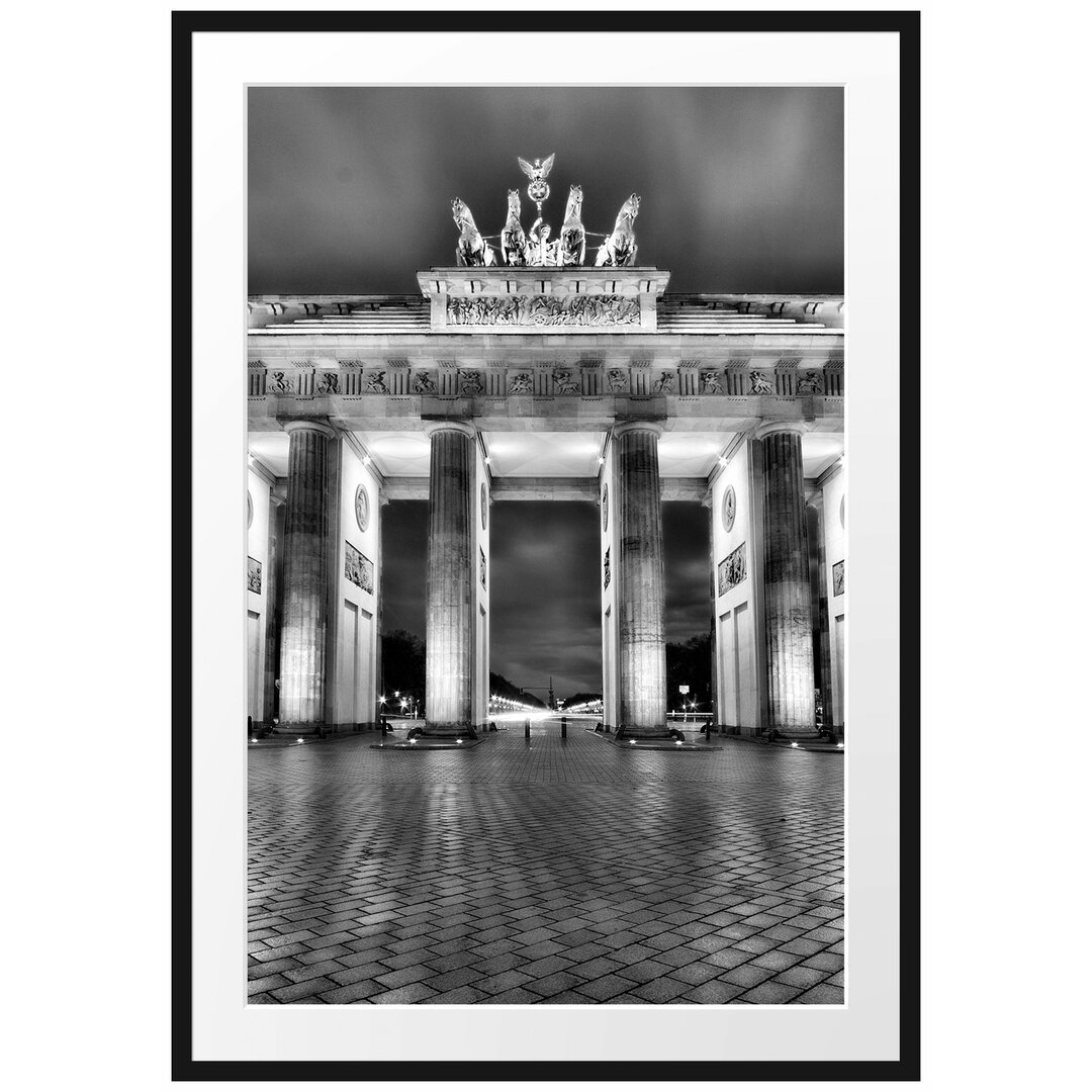 Beleuchtetes Brandenburger Tor Gerahmter Fotodruck Poster