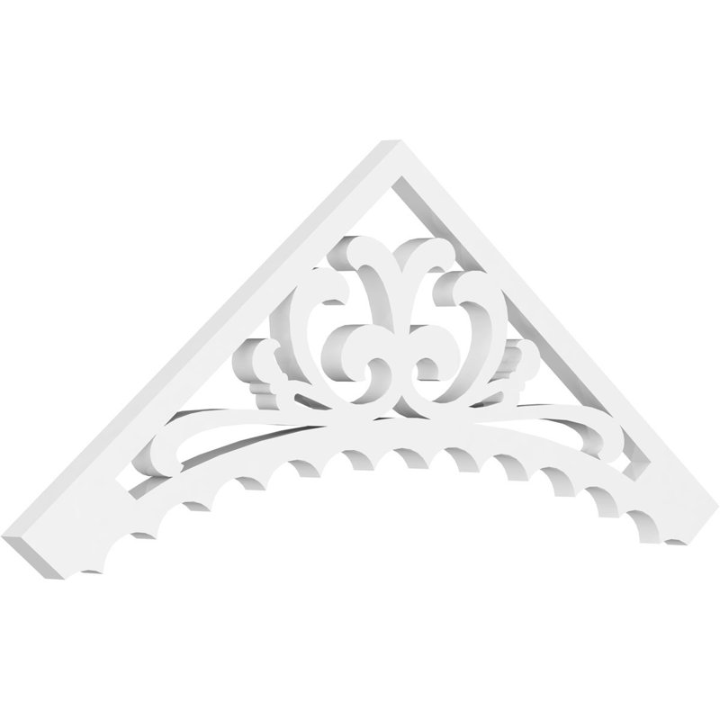 Genova Signature Urethane Gable Pediment, Primed Tan, 13.5"H x 36"W, 9/12