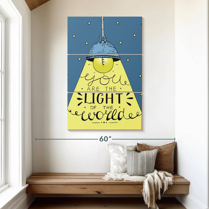 Lumière du monde verset biblique, H 50 po x l 32 po
