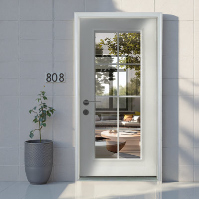 Porte d'entrée avant en verre givré 36 po x 8 po 36 po x 36 po