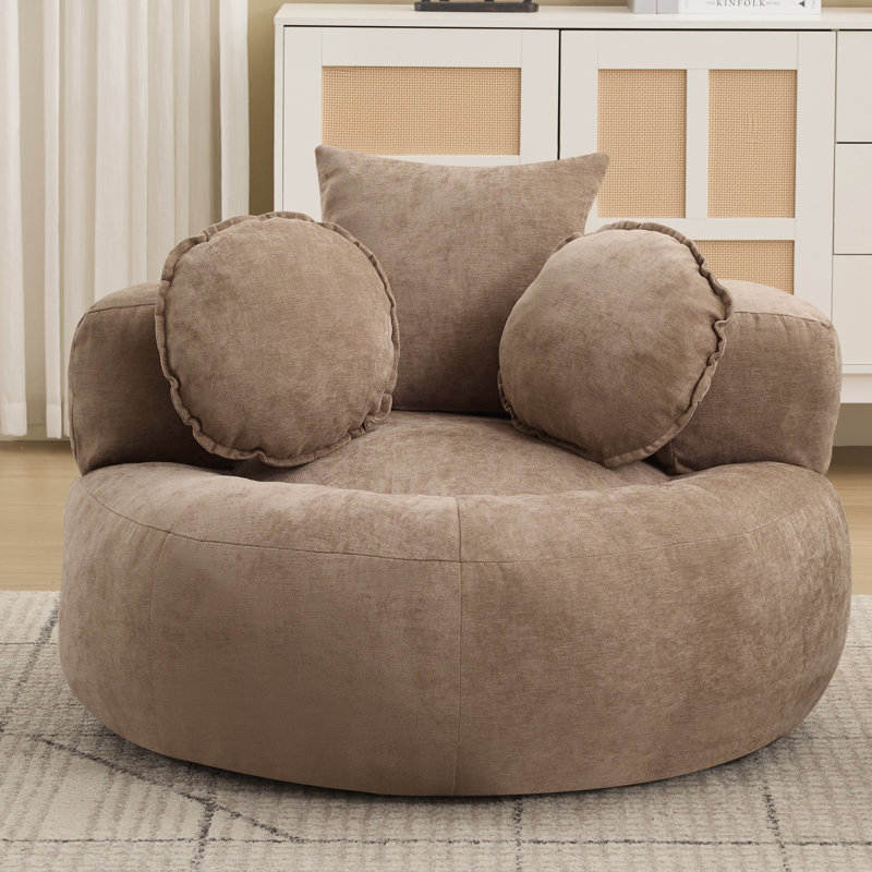 Fauteuil de compression à profil bas 42 po, Brun, No