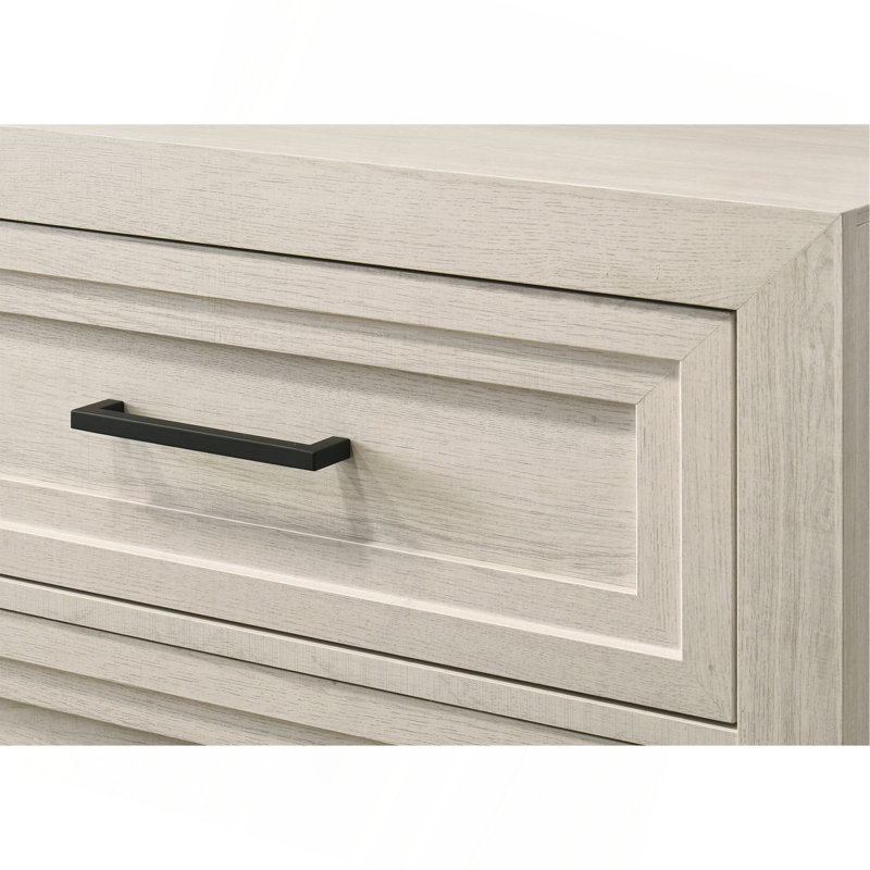 1Pc Contemporary Six Drawer Dresser Geometric Design Wooden Furniture