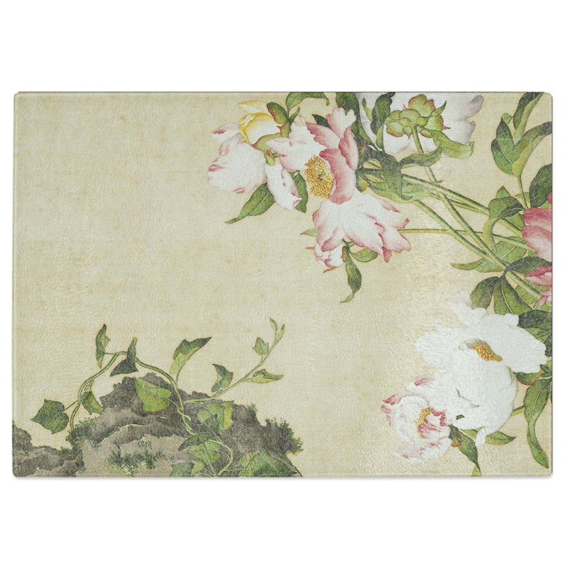 Tempered Glass Flowers by Lang Shining Chopping Board, 39 cm W x 28.5 cm L