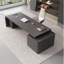 Bureau de direction 102,36 po gris foncé luxueux et moderne-130138759