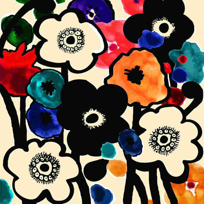 Funky Flowers 2, H 12 po x l 12 po