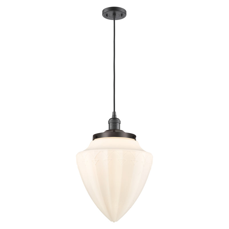 Luminaire suspendu simple à 1 lumière, Bronze frotté à l'huile