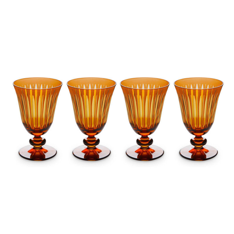 Prism Wine Glasses (Set of 4) - Amber/Honey, Amber