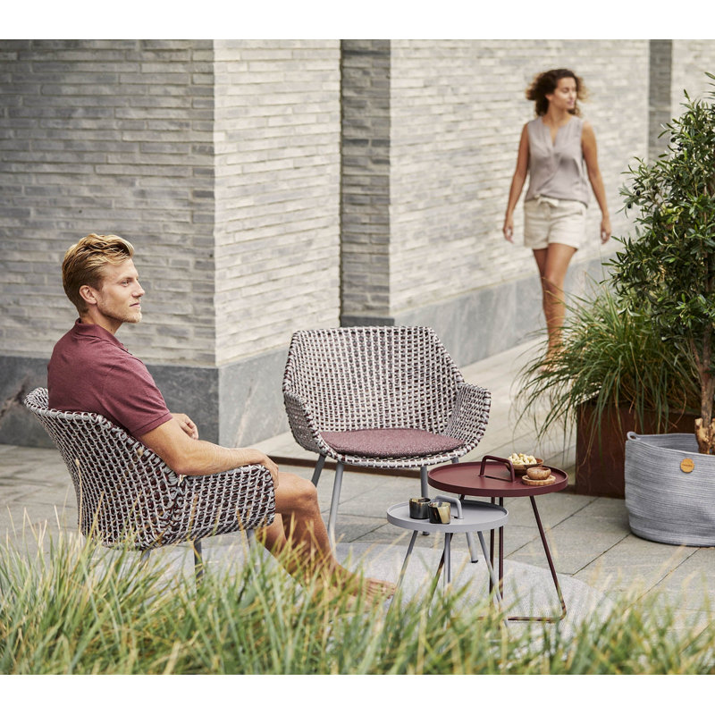 Vibe Patio Armchair with Cushion, Bordeaux/Dusty Rose, Dark Bordeaux