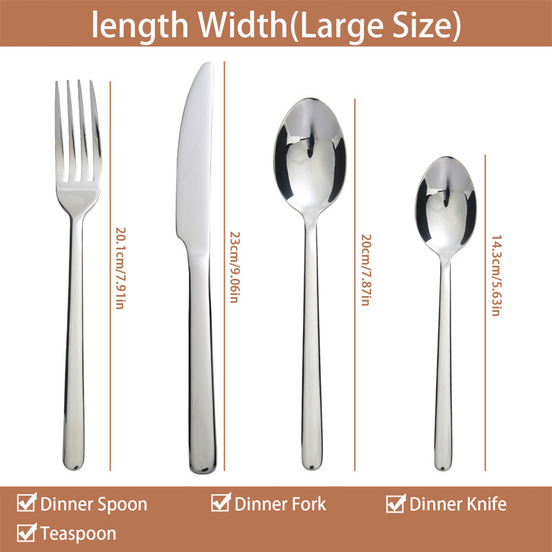 Ensemble de couverts en acier inoxydable SimplyFlatware - service pour 5