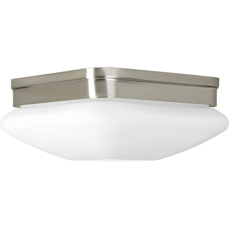 Plafonnier encastré 9 lumières Nason, Nickel brossé, 3.75" H x 9" W x 9" D, Non