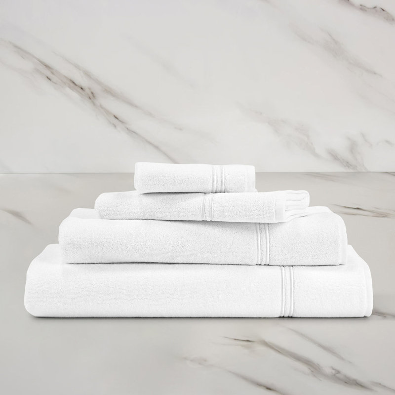 Classic Hand Towel, White/White