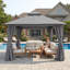 Gazebo d'extérieur 12'x12' avec moustiquaire et rideaux d'intimité-133099130-136229140